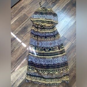 Y2k printed tribal dress maxi fall Cottagecore small $40 coastal cowgirl western